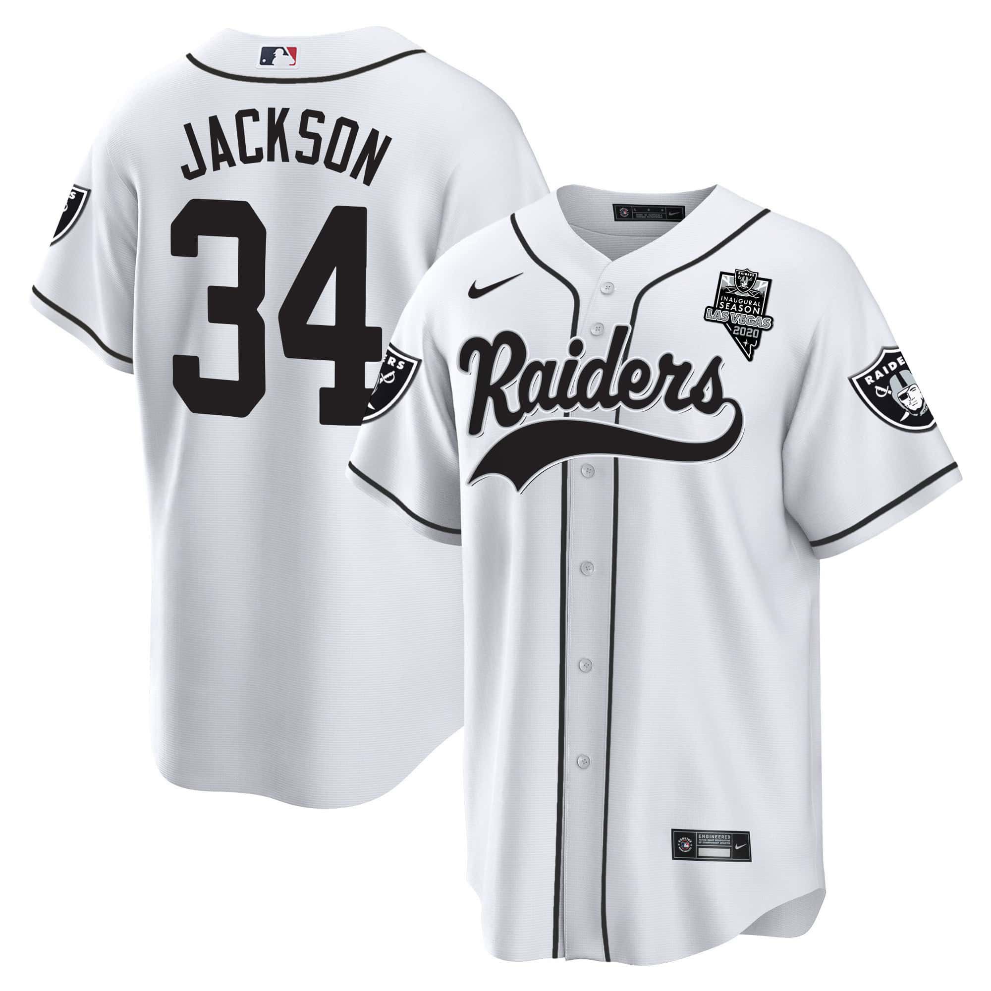Men Oakland Raiders 34 Jackson White 2024 Nike Vapor Baseball NFL Jersey